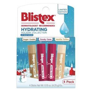 NWT - Blistex Hydrating Lip Balm - Holiday Flavors -0.15oz/4pk